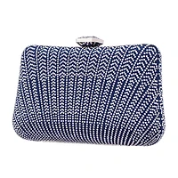 N By Nina Art Deco Patterened Crystal Minaudiere Evening Bag