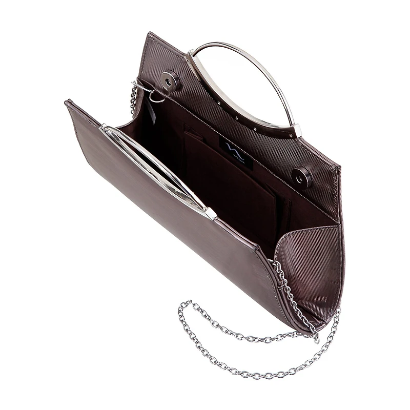 N By Nina Textured Metallic Satchel Evening Bag