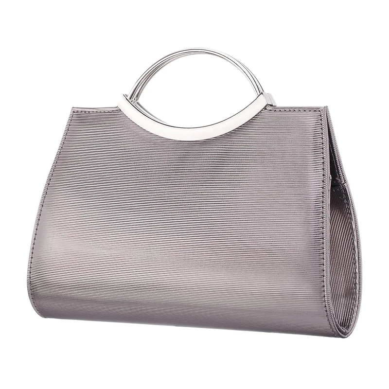 N By Nina Textured Metallic Satchel Evening Bag