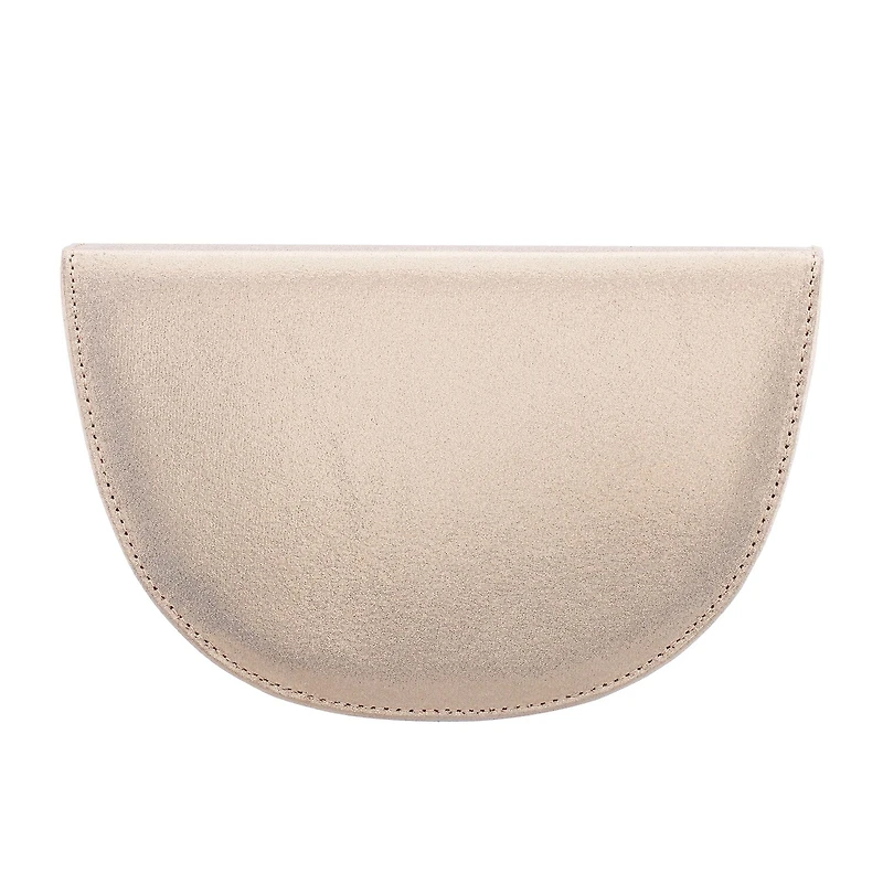 N By Nina Pleated Metallic Half Moon Clutch