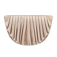 N By Nina Pleated Metallic Half Moon Clutch