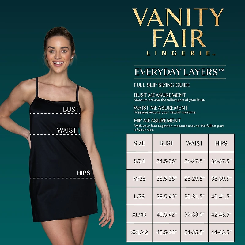 Vanity Fair® Reversible Neckline 18" Full Spinslip® - 10158