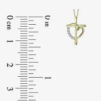 Womens Diamond Accent Natural White Diamond 10K Gold Cross 18 Inch Pendant Necklace