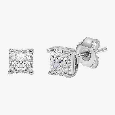 ( I/SI2 ) 1 CT. T.W. Lab-Grown Diamond Sterling Silver or 14K Gold over Princess Stud Earrings