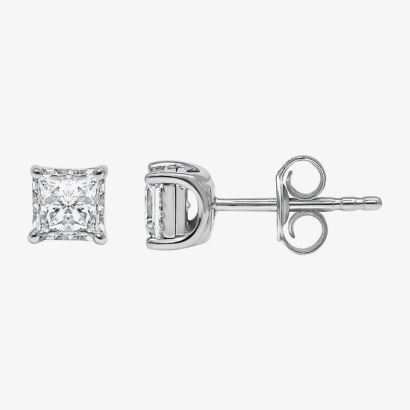 ( I/SI2 ) 1 CT. T.W. Lab-Grown Diamond Sterling Silver or 14K Gold over Princess Stud Earrings