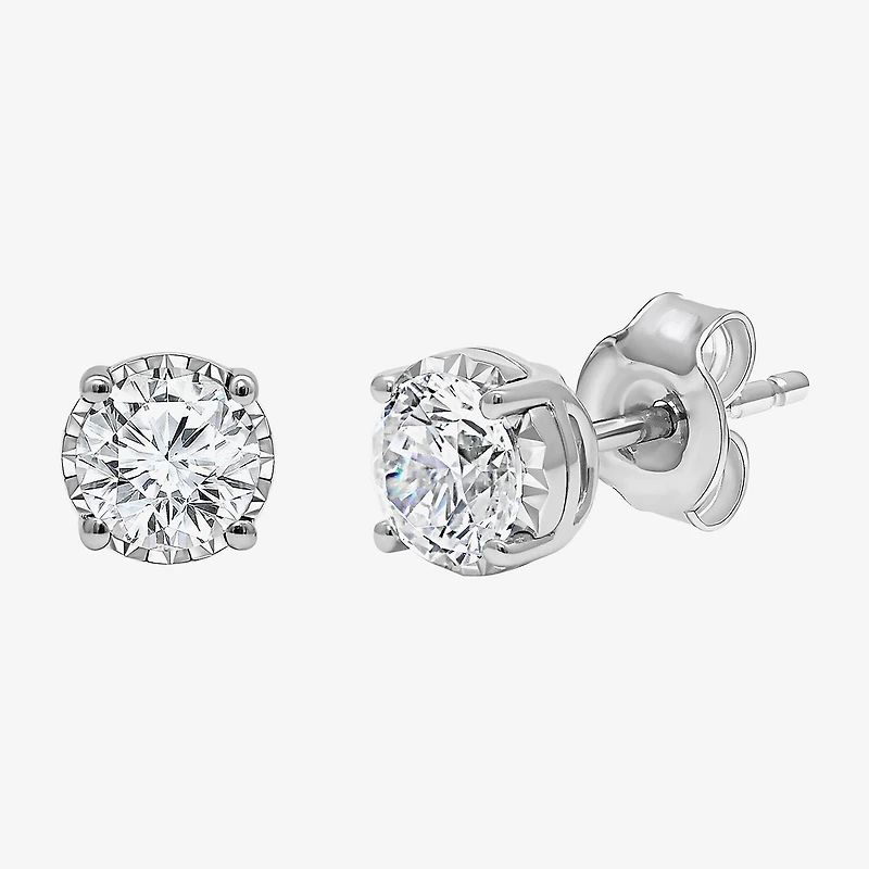 ( I/SI2 ) 1 CT. T.W. Lab-Grown Diamond Sterling Silver or 14K Gold over Round Stud Earrings