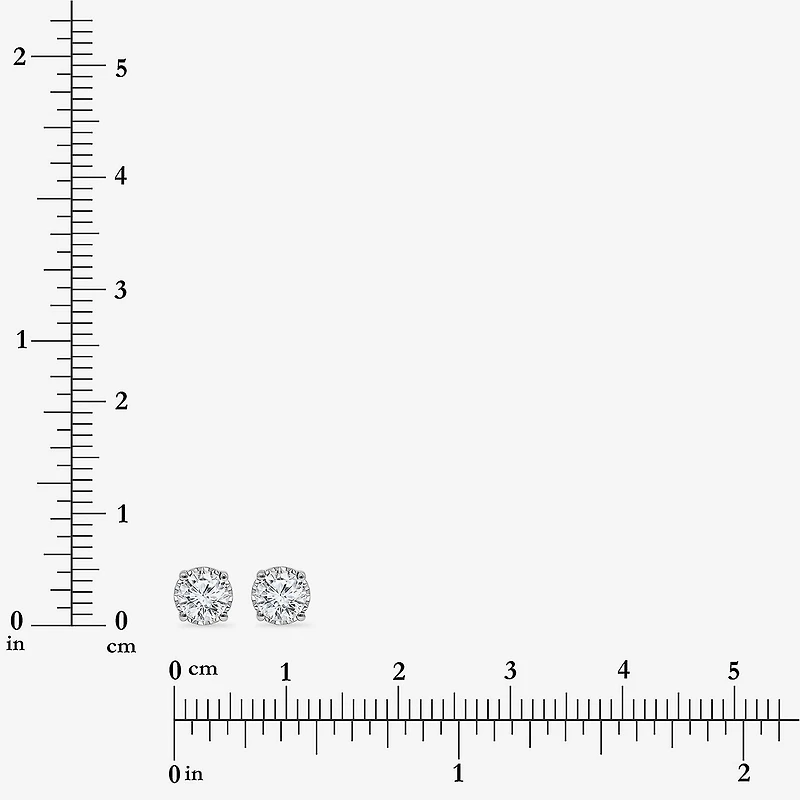 ( I/SI2 ) 1 CT. T.W. Lab-Grown Diamond Sterling Silver or 14K Gold over Round Stud Earrings