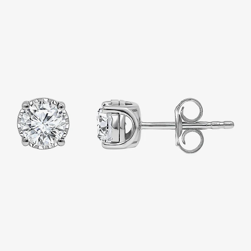 ( I/SI2 ) 1 CT. T.W. Lab-Grown Diamond Sterling Silver or 14K Gold over Round Stud Earrings