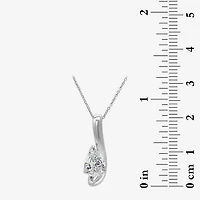 I / I1) Womens CT. Lab Grown White Diamond 10K Gold Pear 18 Inch Pendant Necklace