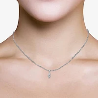 I / I1) Womens CT. Lab Grown White Diamond 10K Gold Pear 18 Inch Pendant Necklace