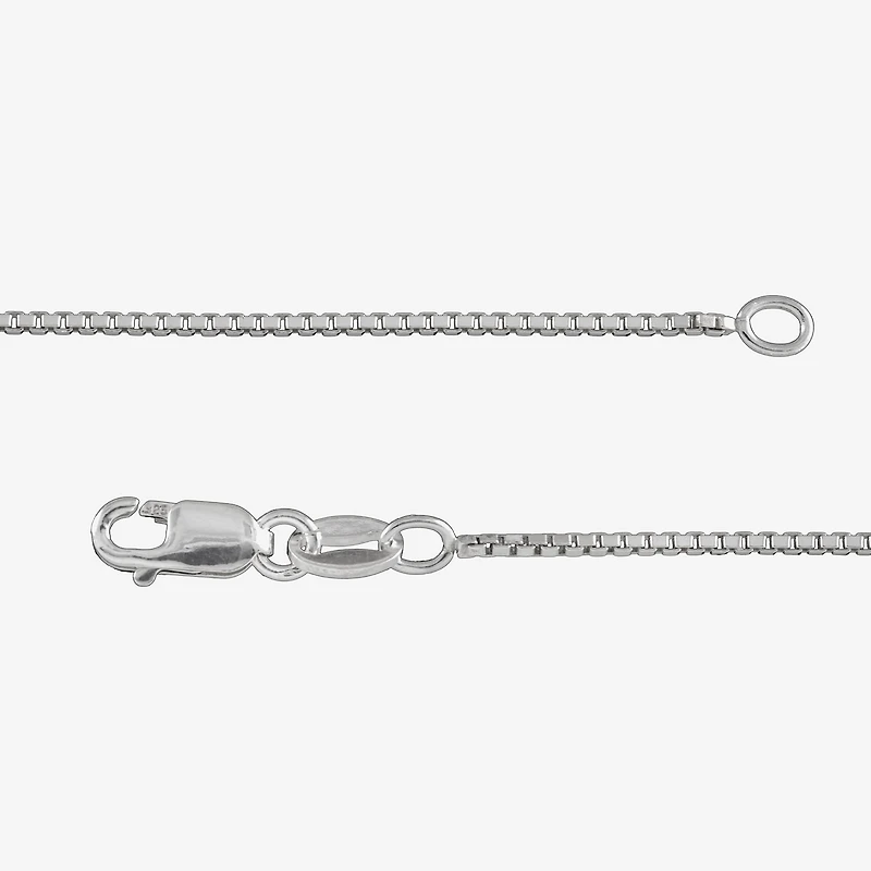 Made Italy Womens Sterling Silver 16 Inch Box Chain Necklace