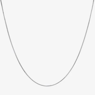 Made Italy Womens Sterling Silver 16 Inch Box Chain Necklace