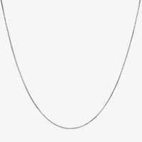 Made Italy Womens Sterling Silver 16 Inch Box Chain Necklace