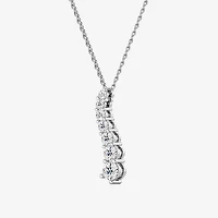 Womens 1 CT. T.W. Lab Grown White Diamond Sterling Silver 18 Inch Pendant Necklace
