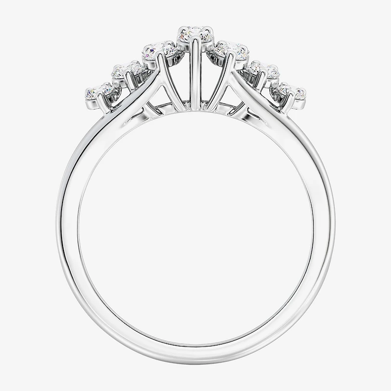 Womens 1 CT. T.W. Lab Grown White Diamond Sterling Silver Cocktail Ring