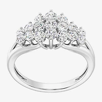 Womens 1 CT. T.W. Lab Grown White Diamond Sterling Silver Cocktail Ring
