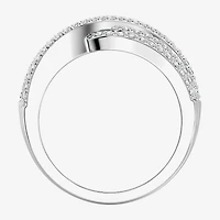 Womens 1 CT. T.W. Lab Grown White Diamond Sterling Silver Cocktail Ring