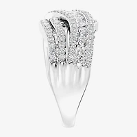 Womens 1 CT. T.W. Lab Grown White Diamond Sterling Silver Cocktail Ring