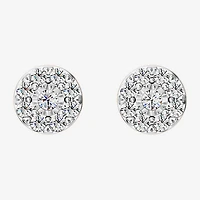 1 CT. T.W. Lab Grown White Diamond Sterling Silver 9.7mm Round Stud Earrings