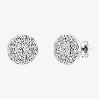 1 CT. T.W. Lab Grown White Diamond Sterling Silver 9.7mm Round Stud Earrings