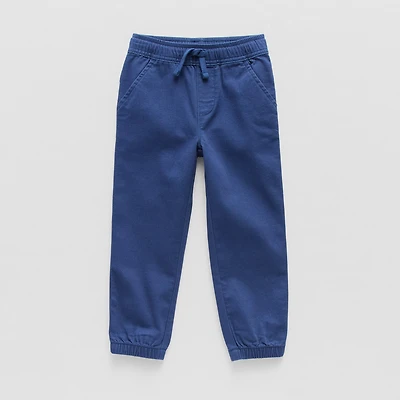 Okie Dokie Twill Tough Cotton Toddler & Little Boys DRAWSTRING WAIST Cinched Regular Fit Jogger Pant