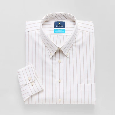 Stafford Coolmax All Season Ecomade Oxford Mens Regular Fit STRETCH FABRIC Wrinkle Free Long Sleeve Dress Shirt