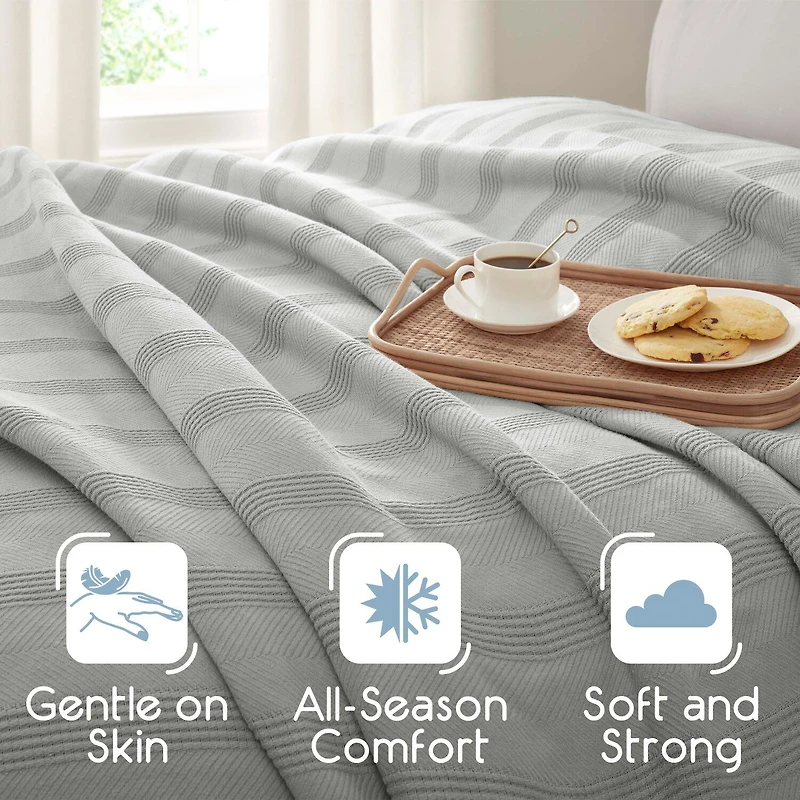 Vellux All Season Knit Cotton Collection Blanket