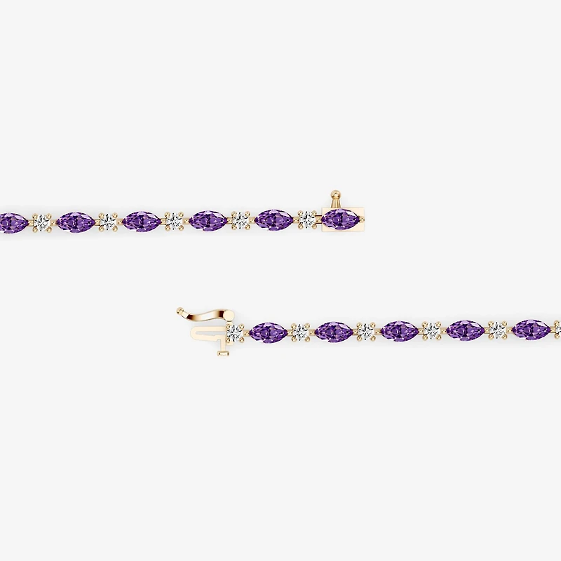 1 CT. T.W. Lab-Grown Diamond and Genuine Gemstone 10K Gold 7.5 Inch Tennis Bracelet