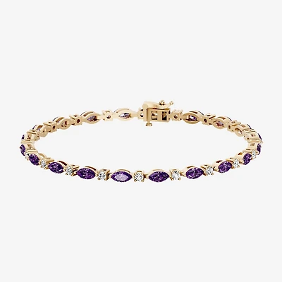 1 CT. T.W. Lab-Grown Diamond and Genuine Gemstone 10K Gold 7.5 Inch Tennis Bracelet