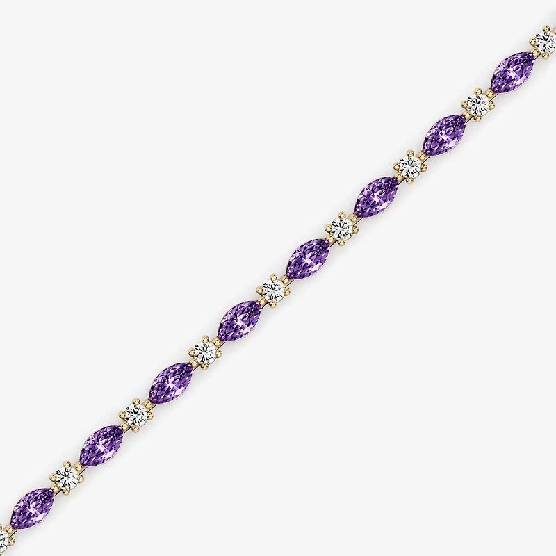 1 CT. T.W. Lab-Grown Diamond and Genuine Gemstone 10K Gold 7.5 Inch Tennis Bracelet