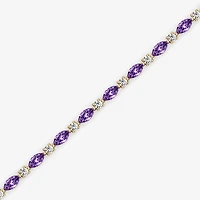 1 CT. T.W. Lab-Grown Diamond and Genuine Gemstone 10K Gold 7.5 Inch Tennis Bracelet