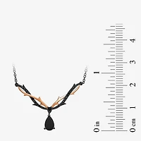 Enchanted Disney Fine Jewelry Villains Womens 1/6 CT. T.W. Genuine Black Onyx 14K Rose Gold Over Silver Sterling Silver Pear 18 Inch Pendant Necklace