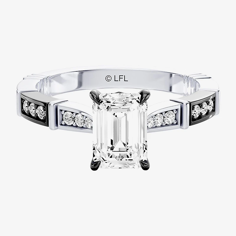 Star Wars Fine Jewelry Darth Vader (F / Si1) Womens 1 1/ CT. T.W. Lab Grown White Diamond 10K Gold Side Stone Engagement Ring
