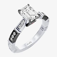 Star Wars Fine Jewelry Darth Vader (F / Si1) Womens 1 1/ CT. T.W. Lab Grown White Diamond 10K Gold Side Stone Engagement Ring
