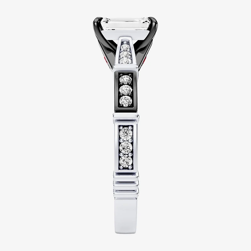 Star Wars Fine Jewelry Darth Vader (F / Si1) Womens 1 1/ CT. T.W. Lab Grown White Diamond 10K Gold Side Stone Engagement Ring