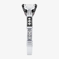 Star Wars Fine Jewelry Darth Vader (F / Si1) Womens 1 1/ CT. T.W. Lab Grown White Diamond 10K Gold Side Stone Engagement Ring
