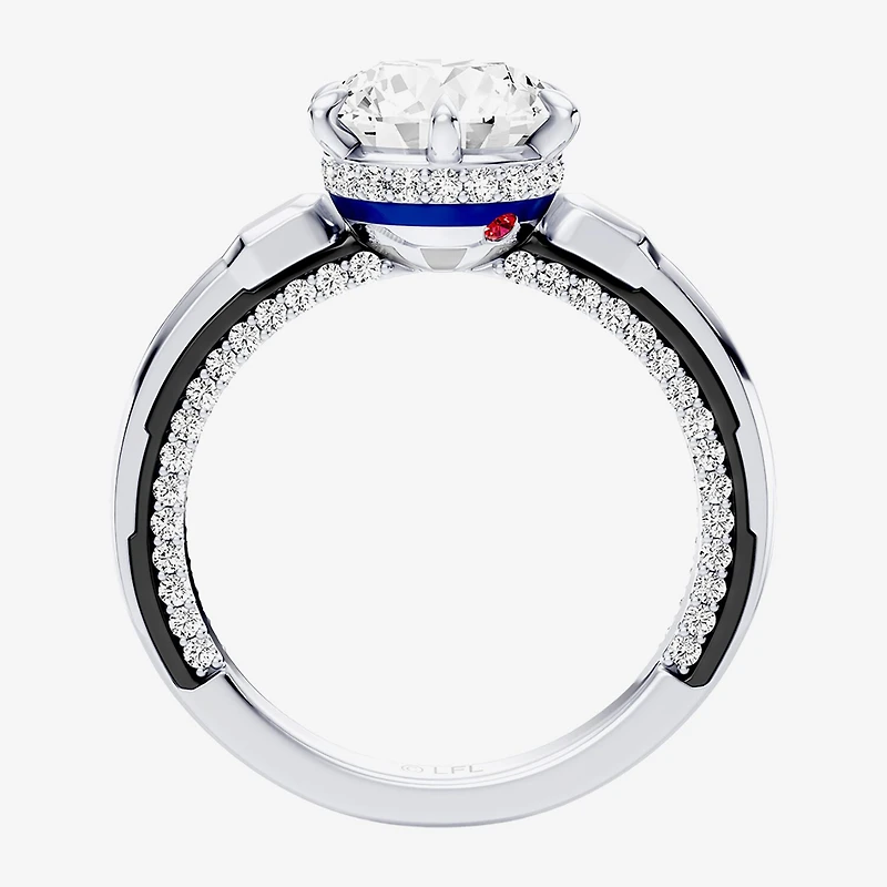 Star Wars Fine Jewelry R2-D2 (F / Si1) Womens 2 3/8 Ct. T.W. Lab Grown White Diamond 10K Gold Round Engagement Ring