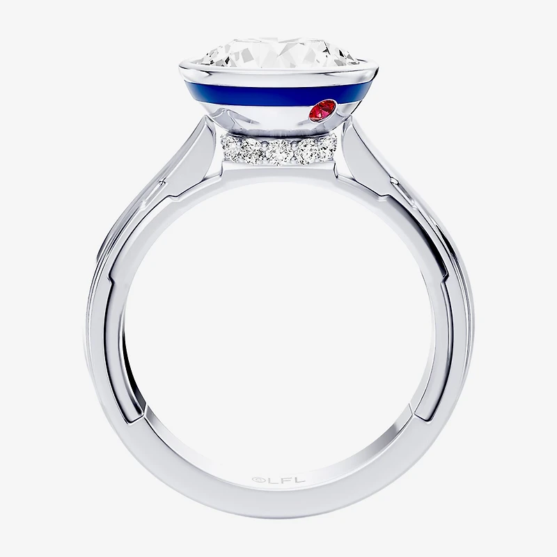 Star Wars Fine Jewelry R2-D2 (F / Si1) Womens 3 1/8 Ct. T.W. Lab Grown White Diamond 10K Gold Round Engagement Ring