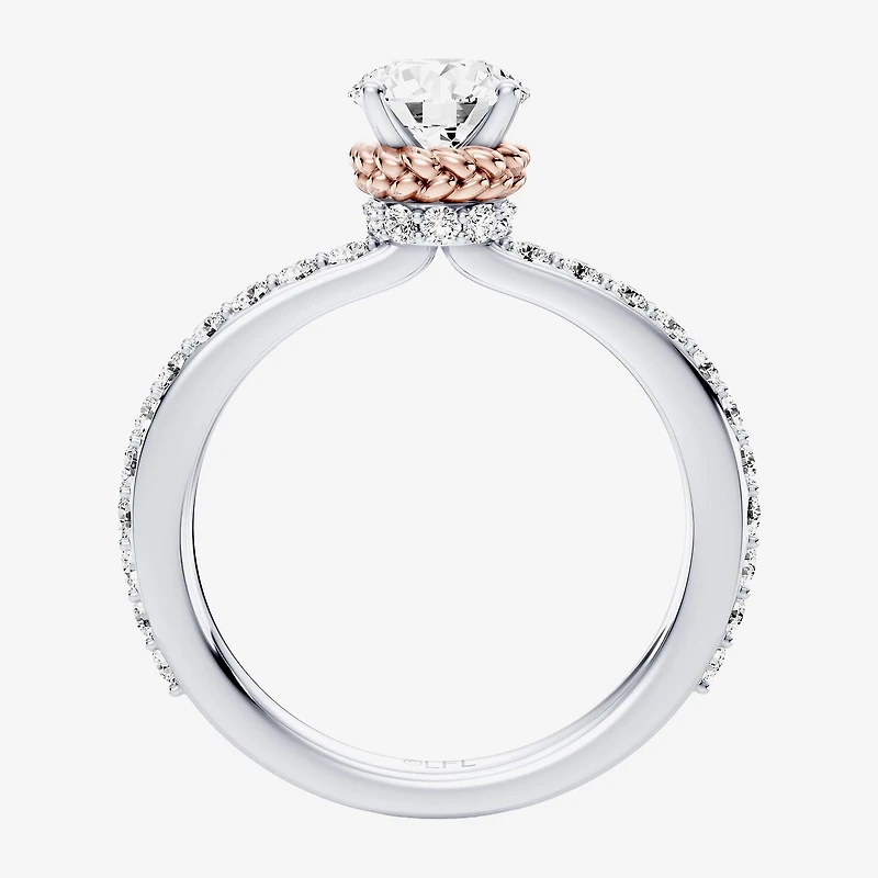 Star Wars Fine Jewelry Princess Leia (F / Si1) Womens 1 1/2 CT. T.W. Lab Grown White Diamond 10K Gold Round Side Stone Engagement Ring