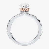 Star Wars Fine Jewelry Princess Leia (F / Si1) Womens 1 1/2 CT. T.W. Lab Grown White Diamond 10K Gold Round Side Stone Engagement Ring