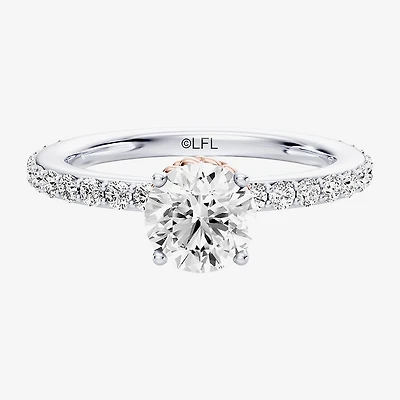 Star Wars Fine Jewelry Princess Leia (F / Si1) Womens 1 1/2 CT. T.W. Lab Grown White Diamond 10K Gold Round Side Stone Engagement Ring