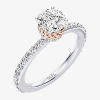 Star Wars Fine Jewelry Princess Leia (F / Si1) Womens 1 1/2 CT. T.W. Lab Grown White Diamond 10K Gold Round Side Stone Engagement Ring