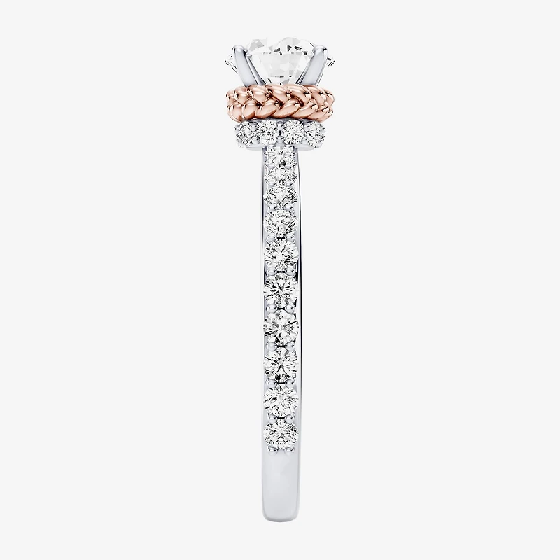 Star Wars Fine Jewelry Princess Leia (F / Si1) Womens 1 1/2 CT. T.W. Lab Grown White Diamond 10K Gold Round Side Stone Engagement Ring