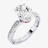 Star Wars Fine Jewelry R2-D2 (F / Si1) Womens 2 3/8 Ct. T.W. Lab Grown White Diamond 10K Gold Oval Side Stone Engagement Ring