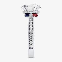 Star Wars Fine Jewelry R2-D2 (F / Si1) Womens 2 3/8 Ct. T.W. Lab Grown White Diamond 10K Gold Oval Side Stone Engagement Ring