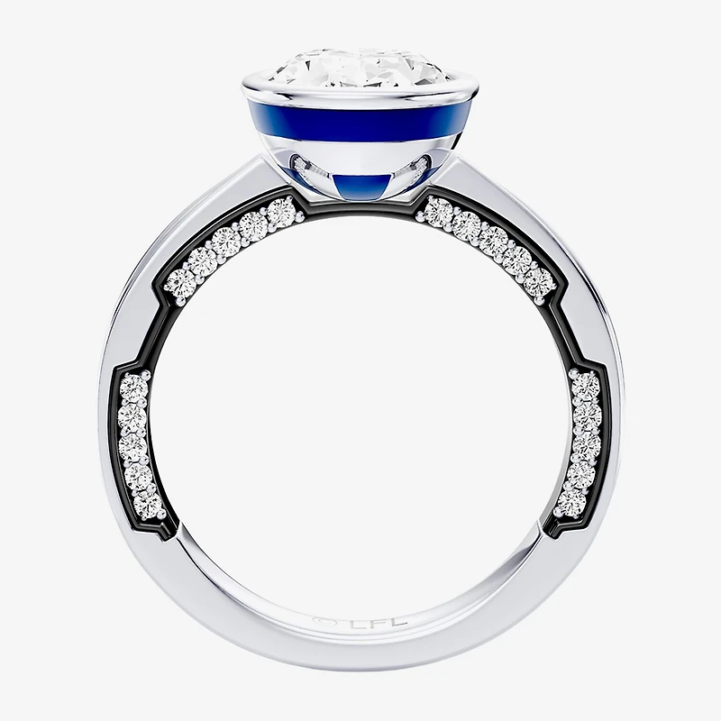 Star Wars Fine Jewelry R2-D2 (F / Si1) Womens 2 3/4 CT. T.W. Lab Grown White Diamond 10K Gold Oval Engagement Ring