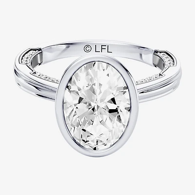 Star Wars Fine Jewelry R2-D2 (F / Si1) Womens 2 3/4 CT. T.W. Lab Grown White Diamond 10K Gold Oval Engagement Ring