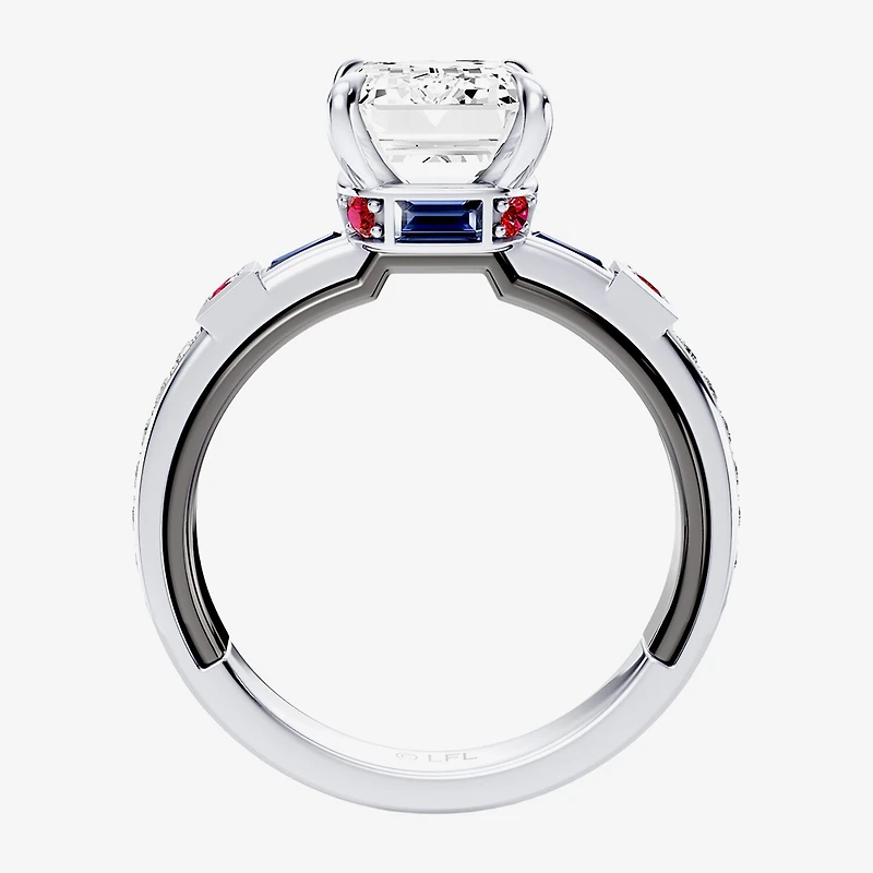Star Wars Fine Jewelry R2-D2 (F / Si1) Womens 3 1/5 Ct. T.W. Lab Grown White Diamond 10K Gold Side Stone Engagement Ring