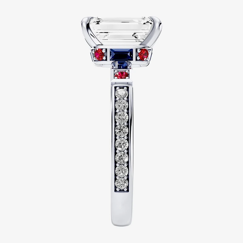 Star Wars Fine Jewelry R2-D2 (F / Si1) Womens 3 1/5 Ct. T.W. Lab Grown White Diamond 10K Gold Side Stone Engagement Ring