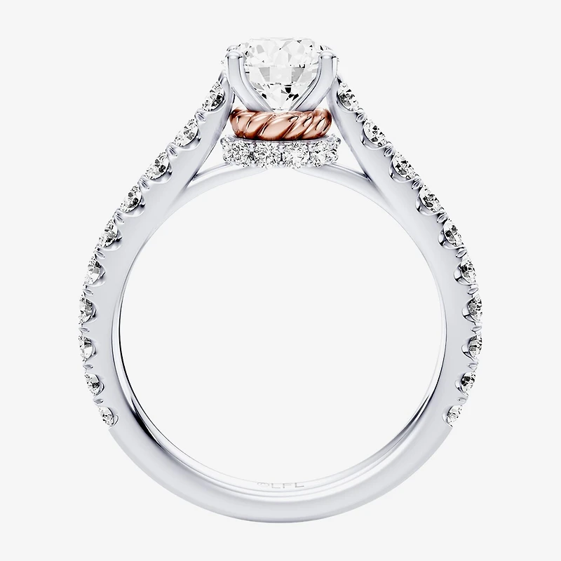 Star Wars Fine Jewelry Princess Leia (F / Si1) Womens 1 3/4 CT. T.W. Lab Grown White Diamond 10K Gold Round Side Stone Engagement Ring